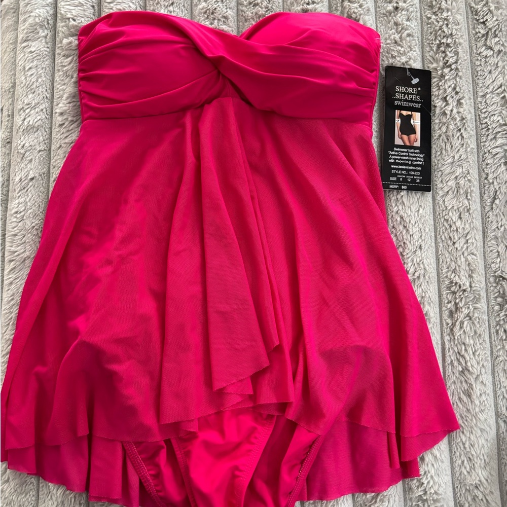 Shore Shapes Pink Strapless Swimsuit